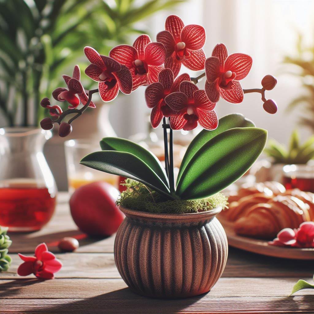 Burgundy Orchid Bonsai Seeds Phalaenopsis spp. for Planting in Flower Pot and Balcony Garden