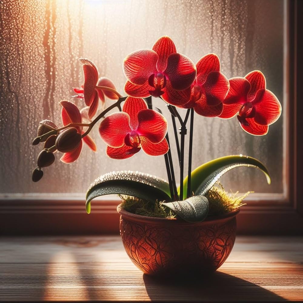 Burgundy Orchid Bonsai Seeds Phalaenopsis spp. for Planting in Flower Pot and Balcony Garden