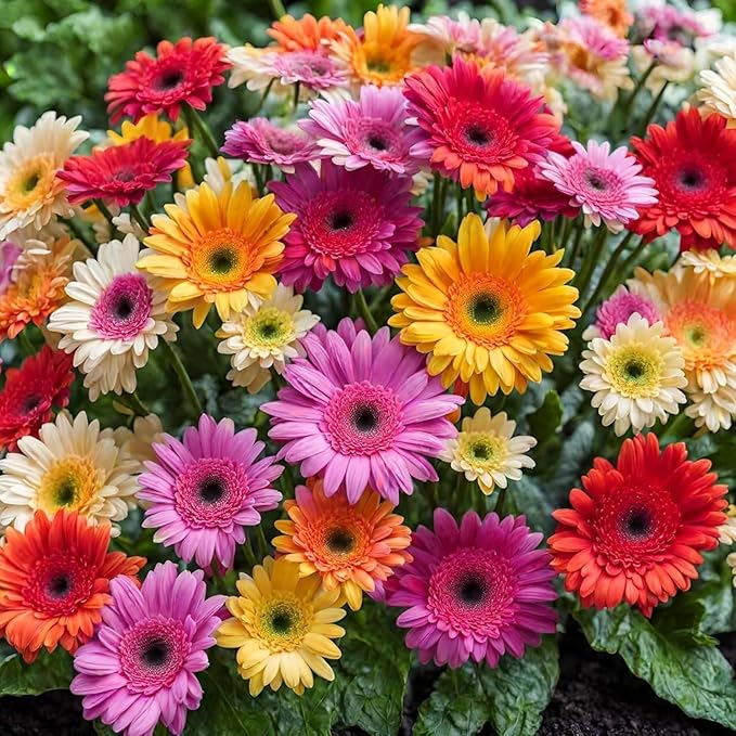 Gerbera Daisy Gerbera jamesonii Mixed Flower Seeds for Planting in Flower Bed & Garden - Evergrowseeds