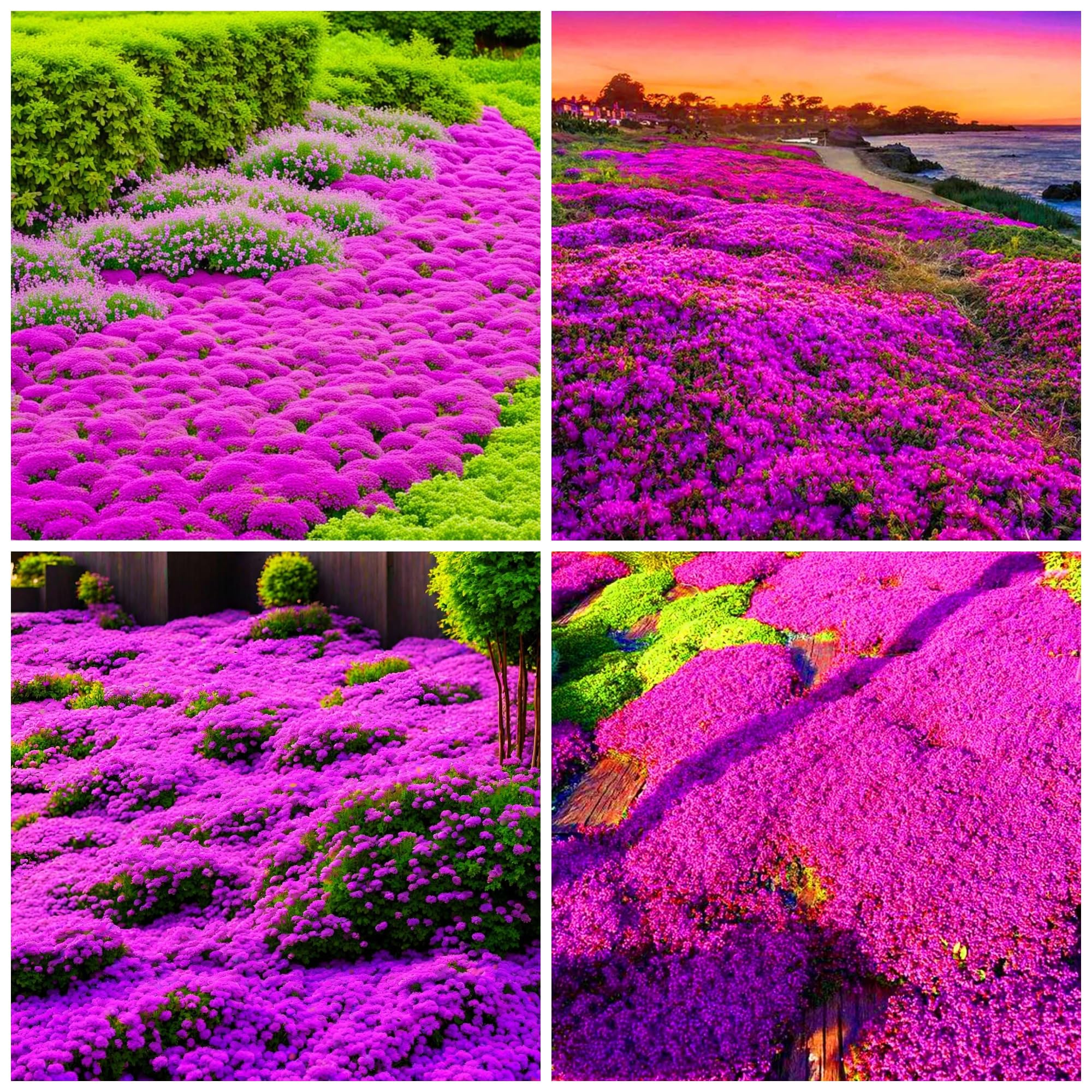 Mix Creeping Thyme Flower seeds for Planting - Sun Loving, Heirloom & GMO Free Seeds for Home Garden