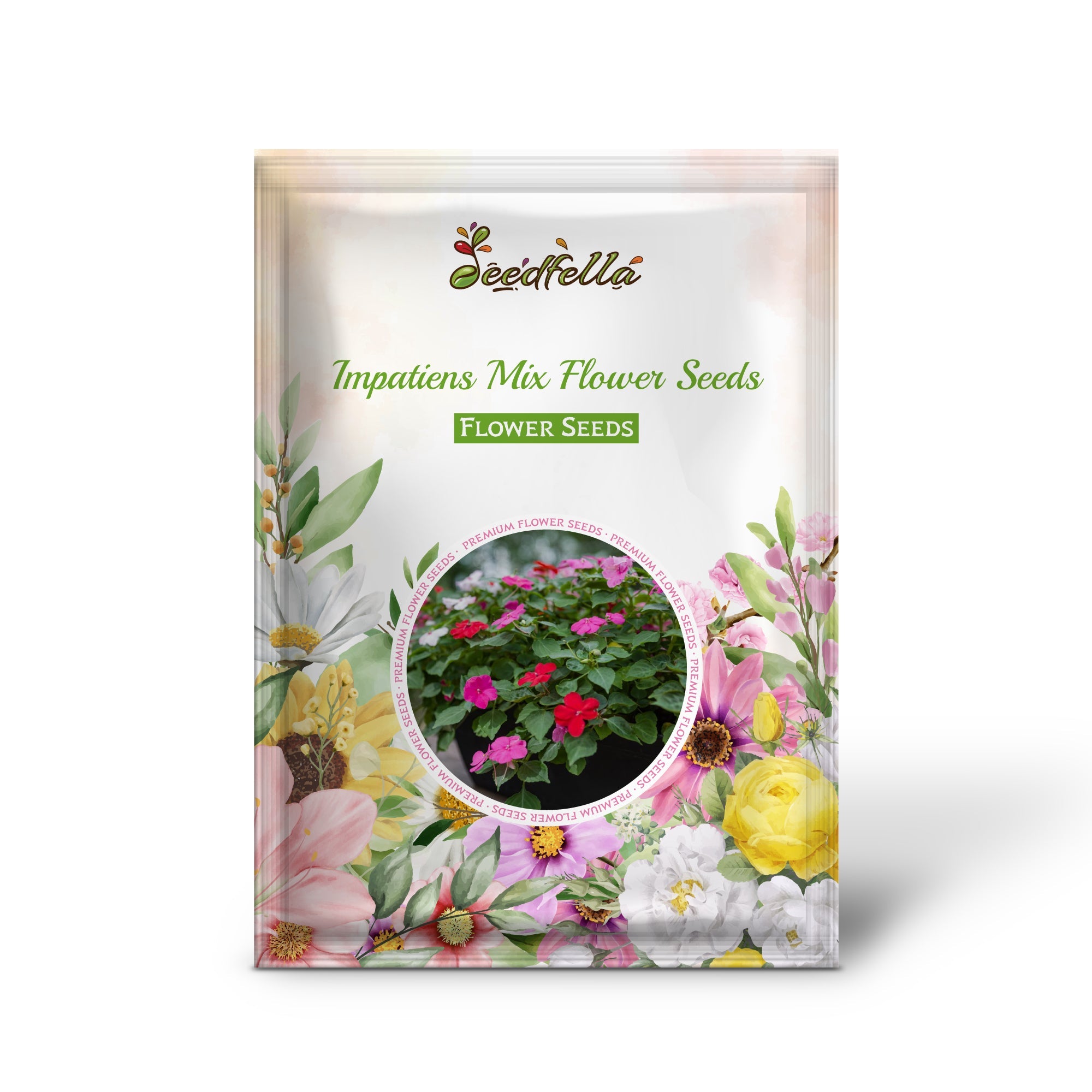 Impatiens Mix Flower Seeds for Planting - Vibrant Annual Flower Seeds for Shaded Gardens