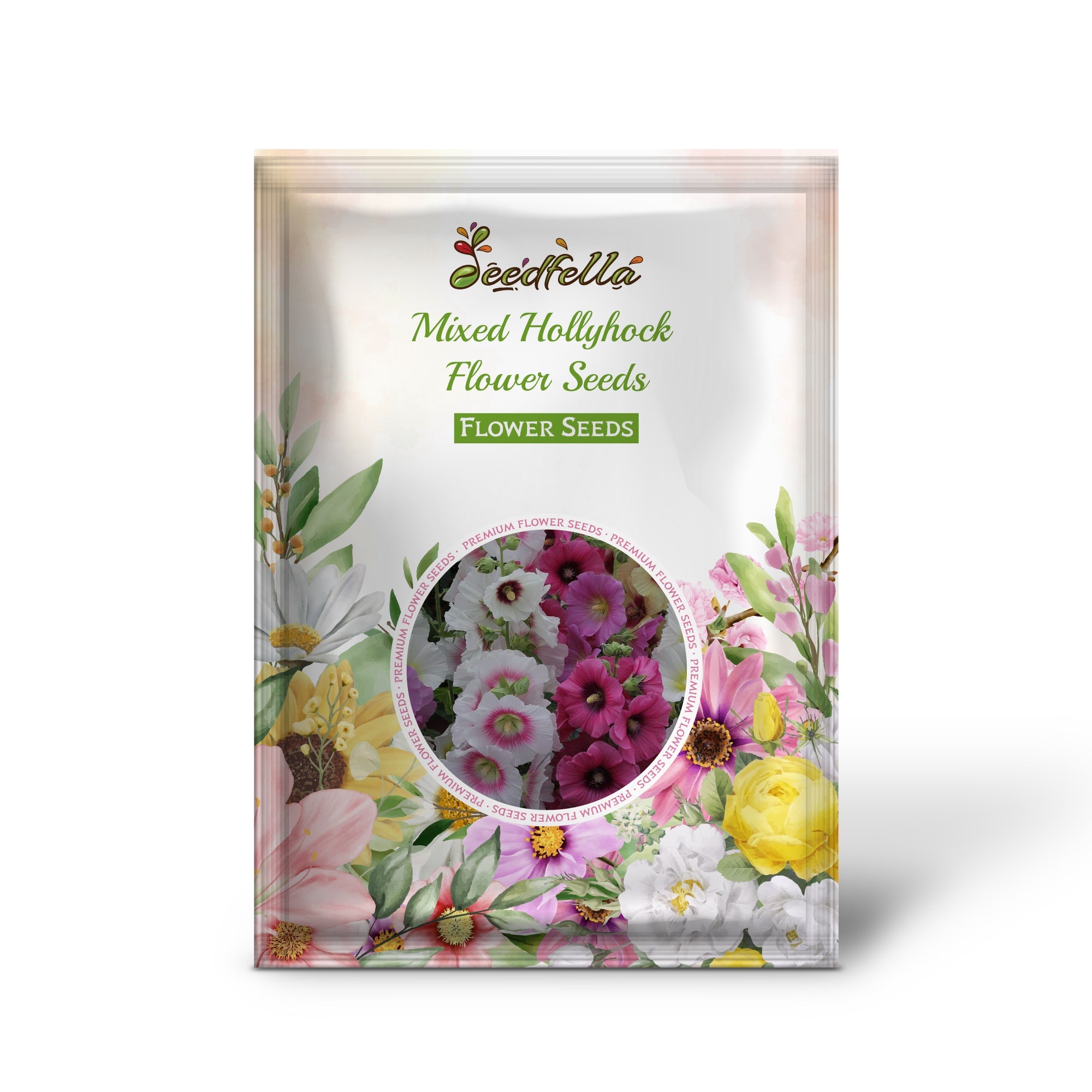 Mixed Hollyhock Flower Seeds for Planting - Colorful Biennial Blooms for Your Garden
