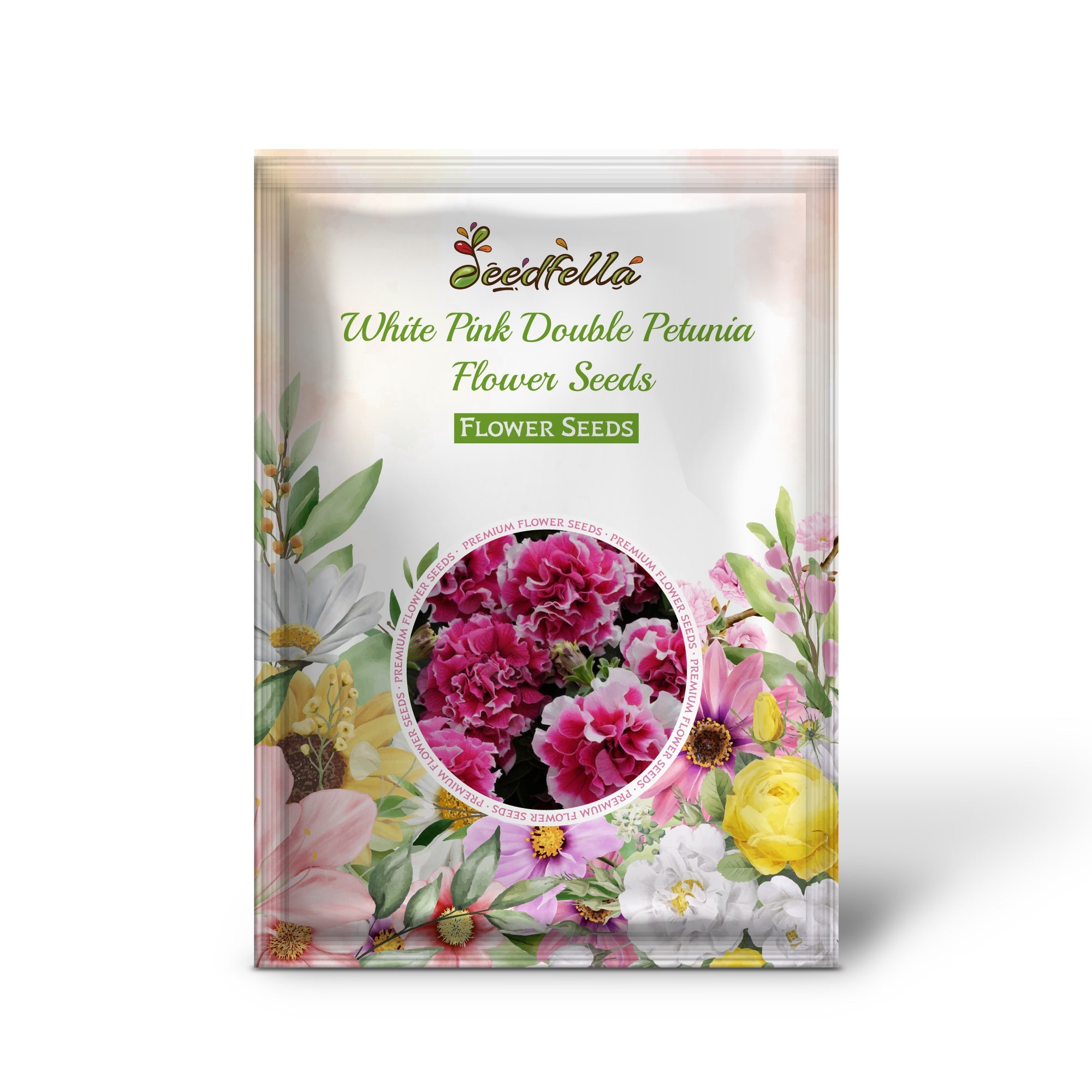 White Pink Double Petunia Flower Seeds for Planting Seed for Lush Blooms, Ideal for Garden Beautification