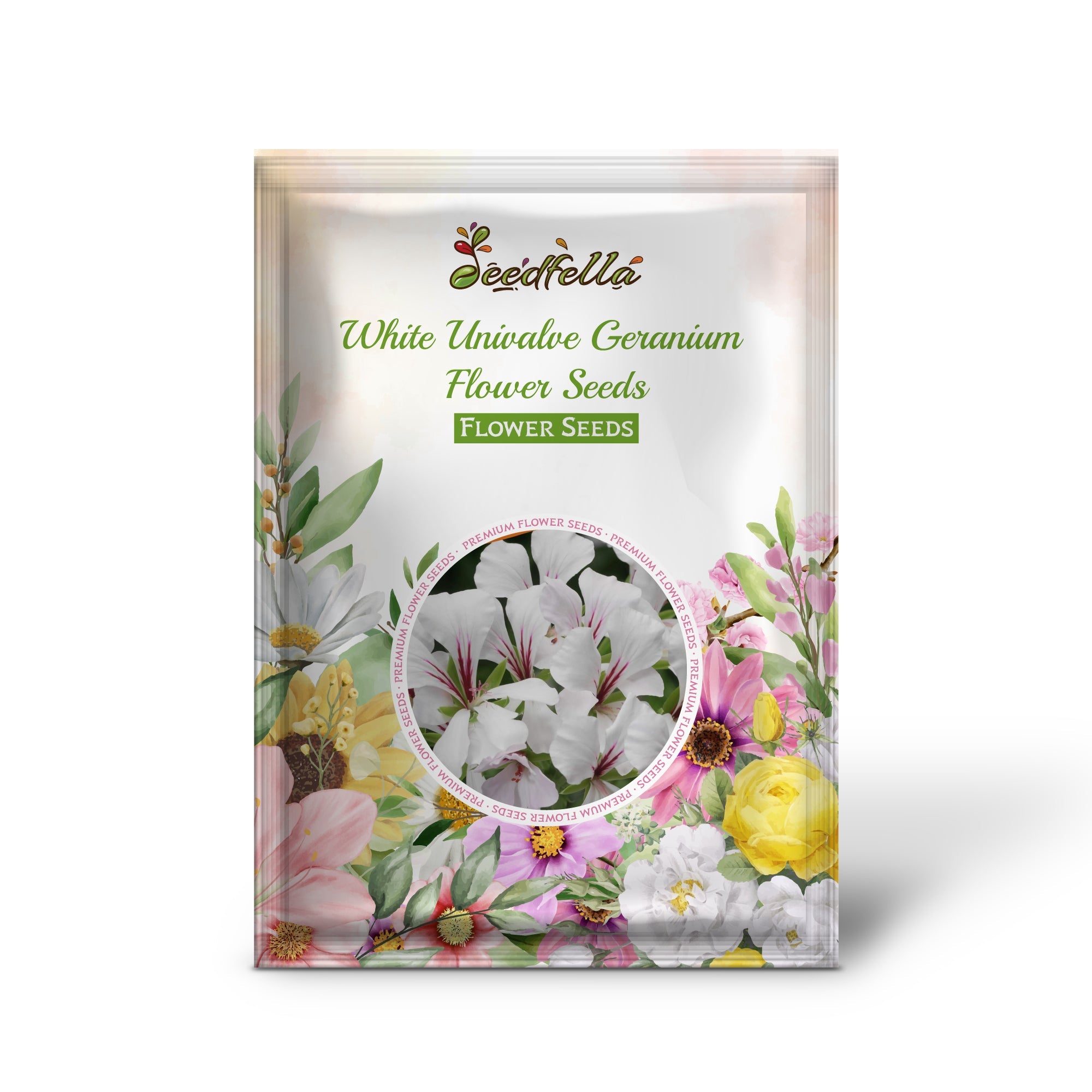 White Univalve Geranium Flower Seeds for Your Garden Seed for Gorgeous and Lush Growth