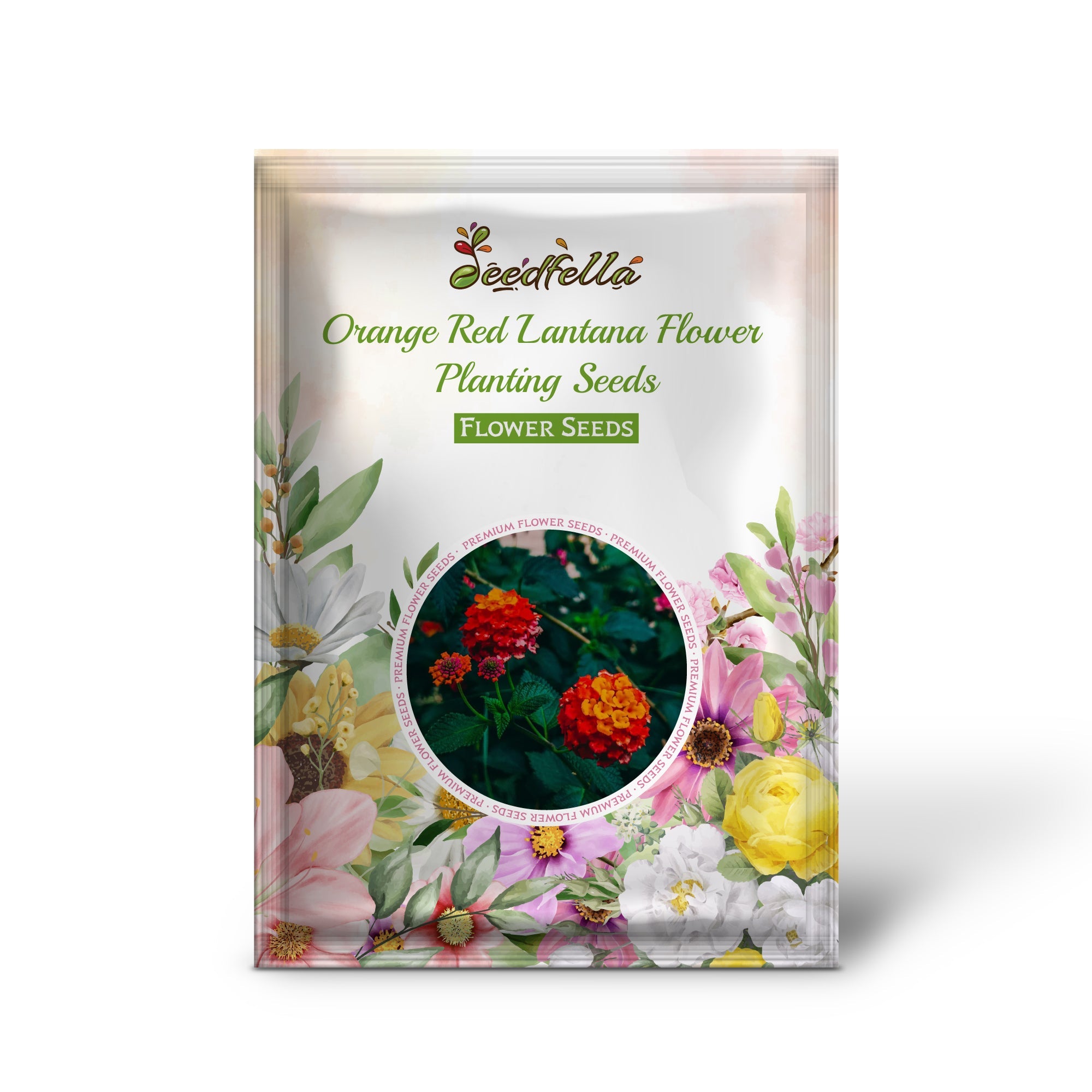 Orange Red Lantana Flower Planting Seeds - Vibrant and Resilient Garden Blooms