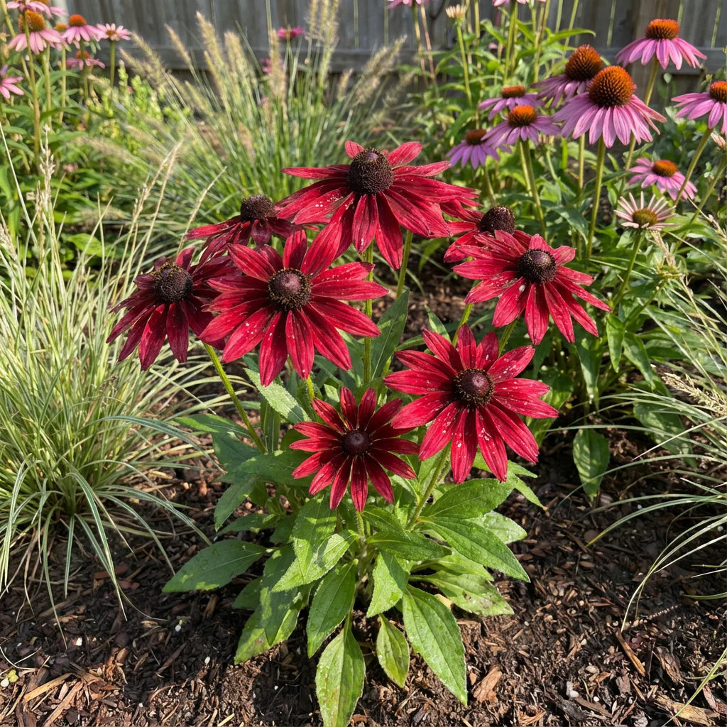 Red Rudbeckia Flower seeds for Planting - Compact Growth, Heirloom & GMO Free Seeds for Home Garden