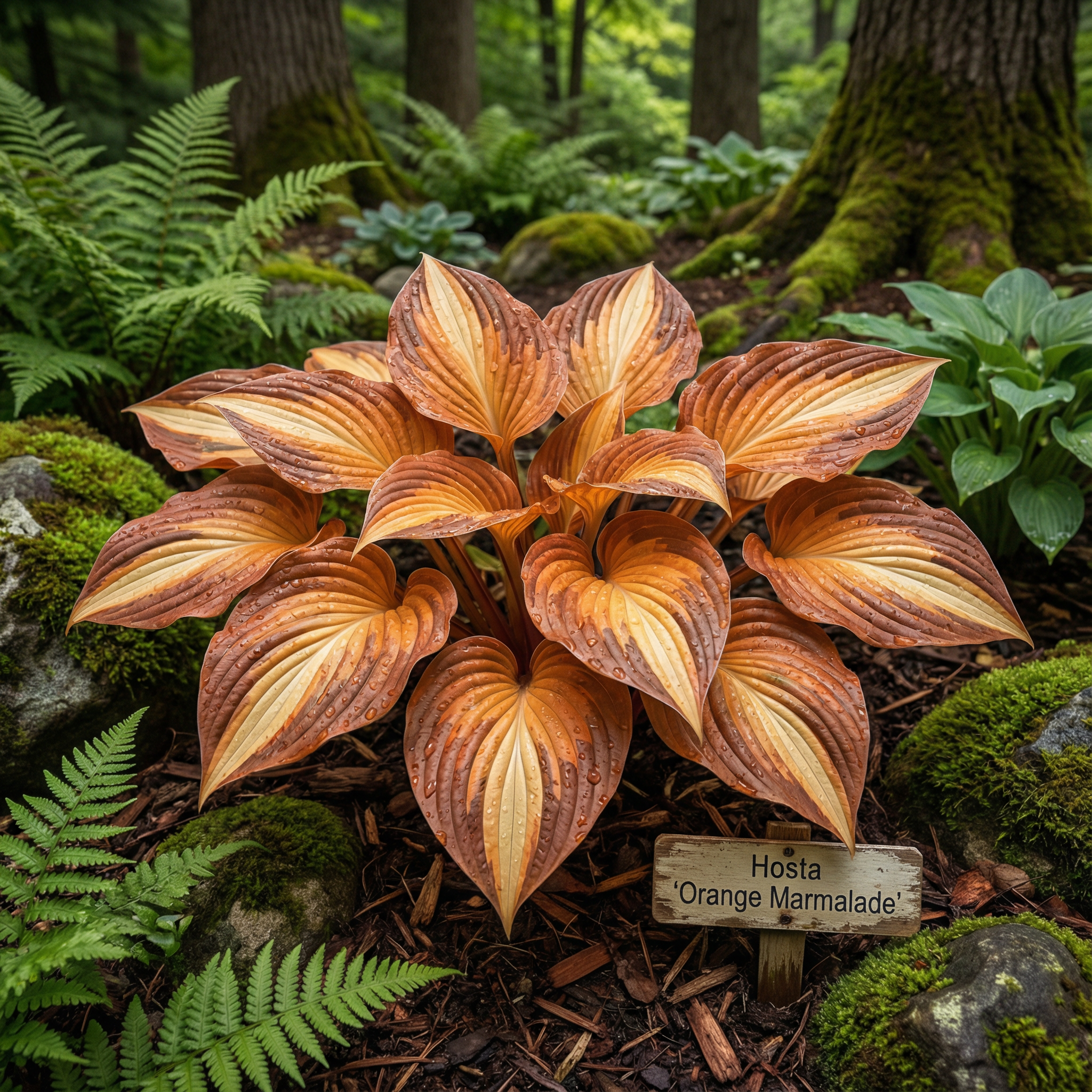 Evergrowseeds Hosta Seeds for planting, heirloom, non-GMO perennial shade plant with lush green foliage.