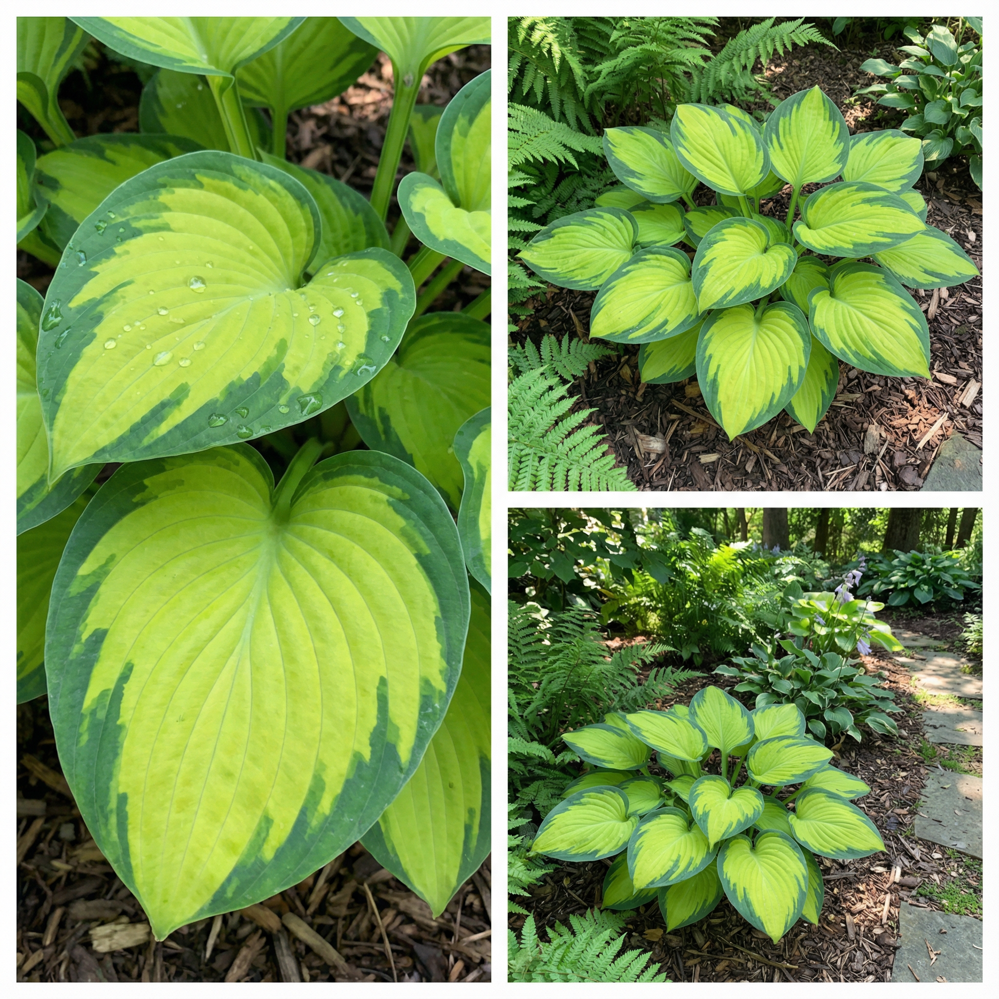 Evergrowseeds Hosta Seeds for planting, heirloom non-GMO perennial shade plant with lush green foliage, shown in the image.