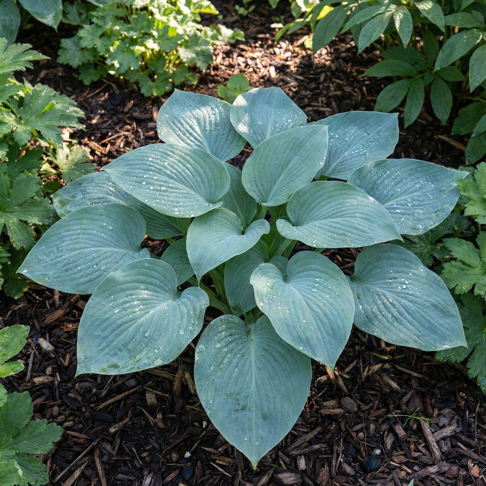 Evergrowseeds Hosta seeds for planting, heirloom non-GMO perennial shade plant with lush green foliage, ready for garden growth