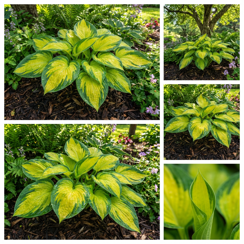 Evergrowseeds Hosta seeds for planting, heirloom non-GMO perennial shade plants with lush green foliage, ready for garden planting.