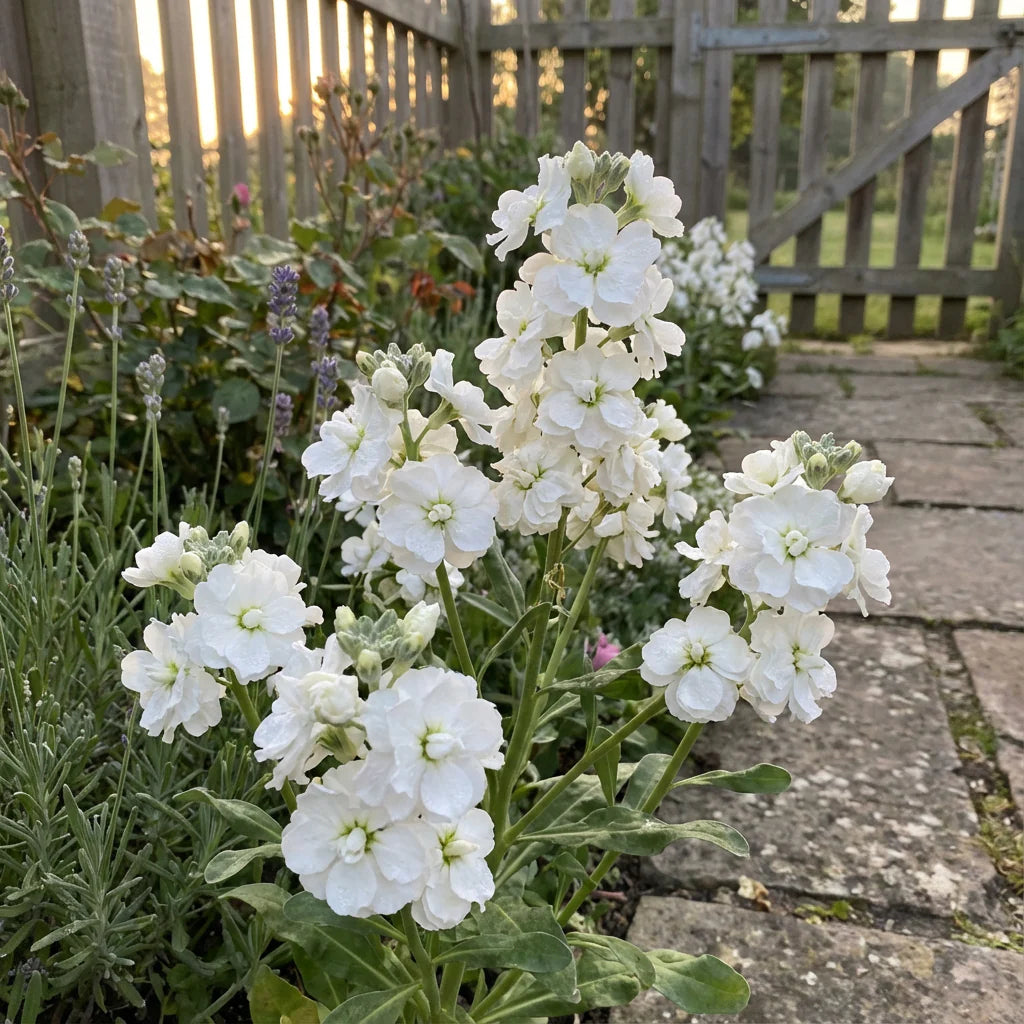 White Evening Stock Flower Planting for Lush Blooms in Your Garden Seeds for Stunning Nighttime Fragrance