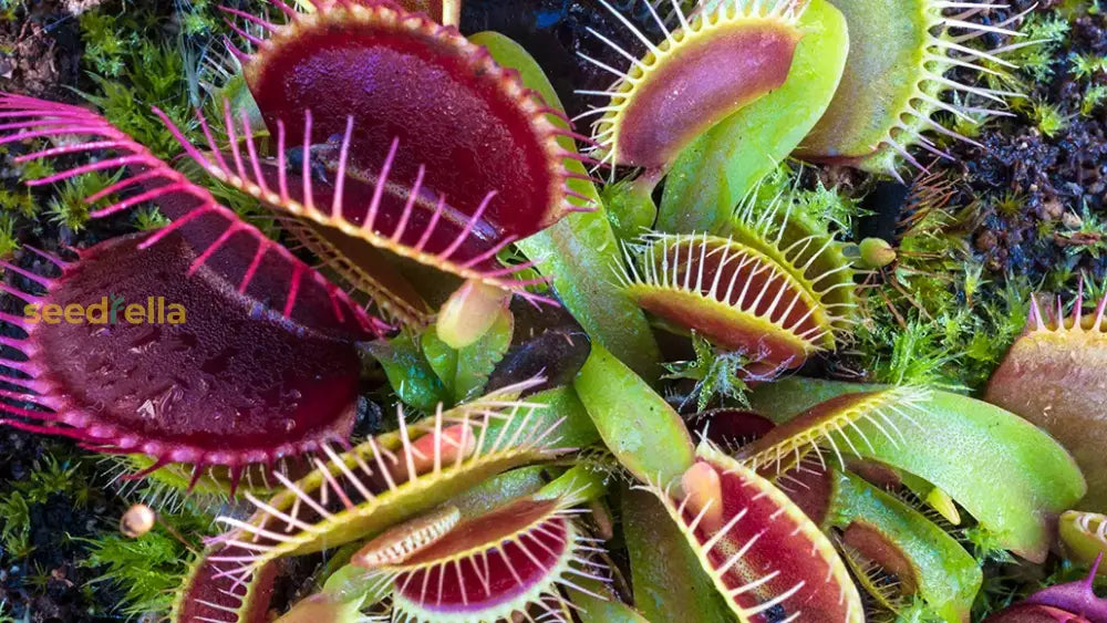Violet Venus Fly Trap Flower Seeds - Unique Carnivorous Plant For Exotic Gardening & Planting