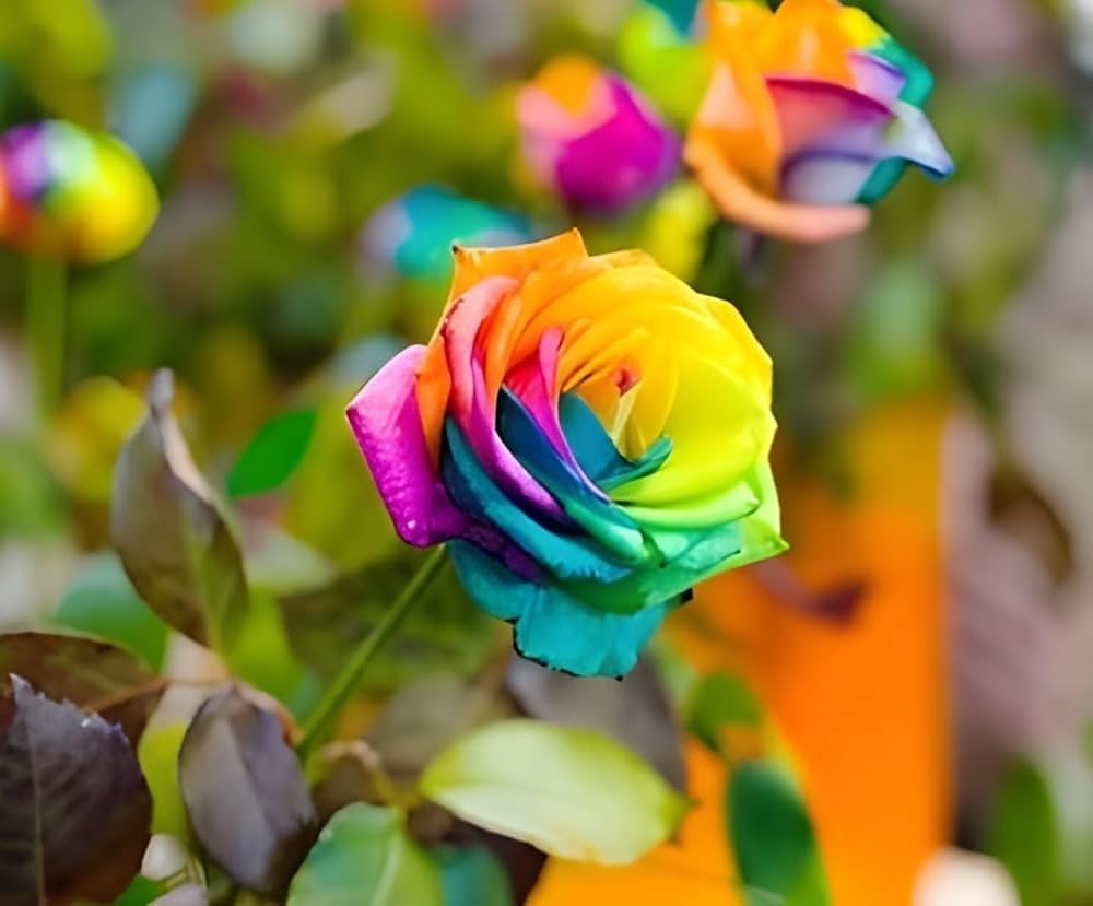 Rainbow Rose Rosa spp. Seeds for Planting - Perfect for Flower Bed & Urban Garden