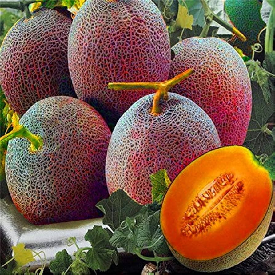 Pink Cantaloupe Seeds for Planting  Sweet Melon Fruit