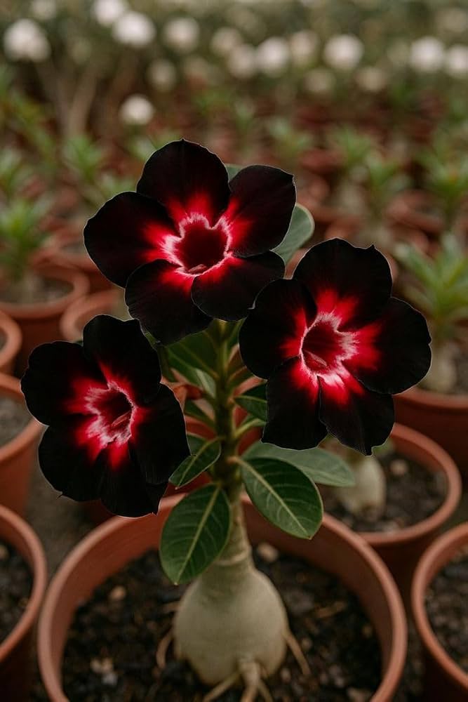 Black Adenium Flower seeds for Planting - Shade Tolerant, Heirloom & GMO Free Seeds for Home Garden