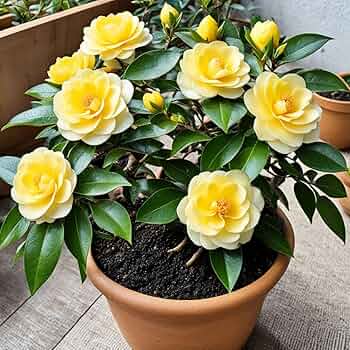 Camellia Light Yellow Flower seeds for Planting - Cut Flower Favorite, Heirloom & GMO Free Seeds for Home Garden