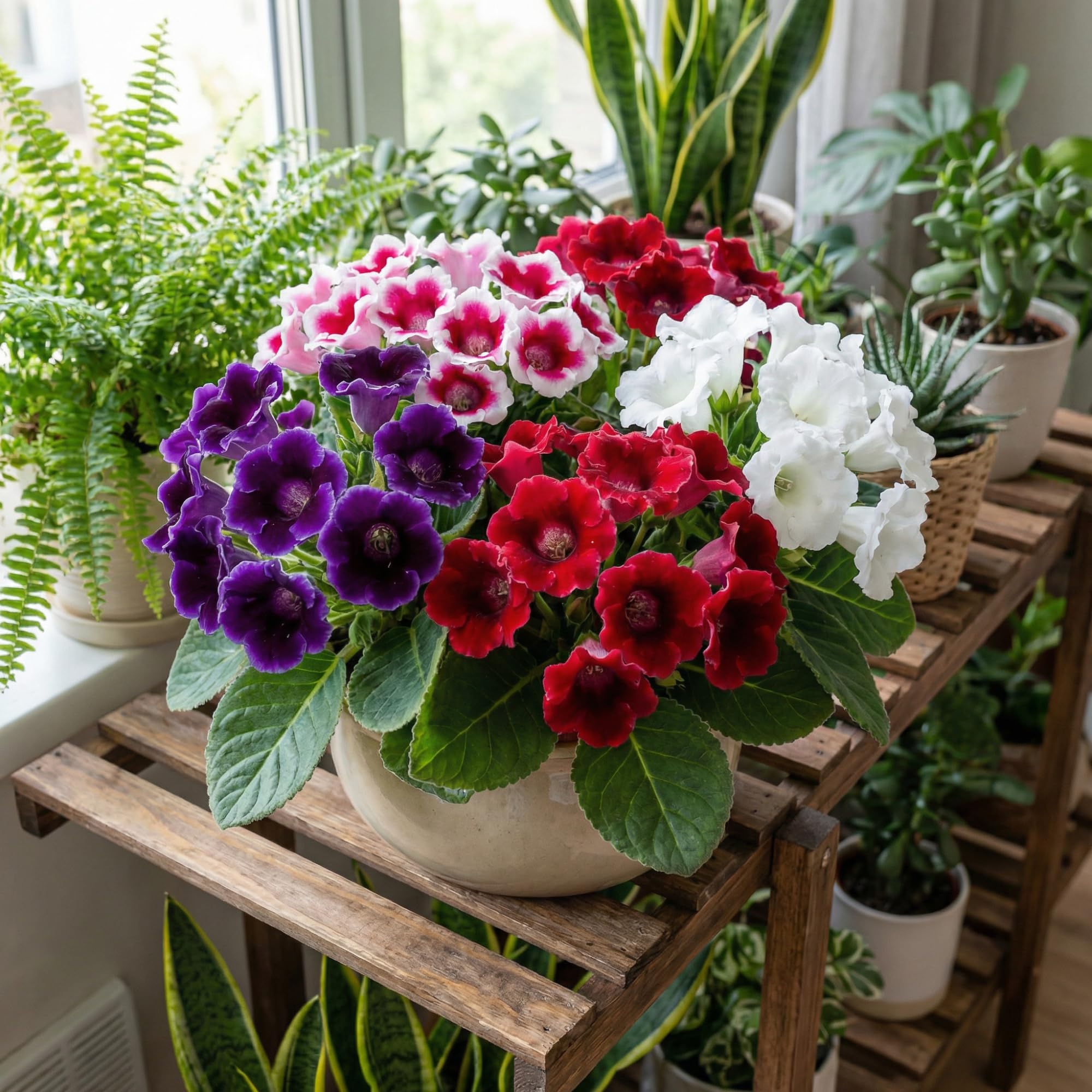 Red & White Gloxinia Flower seeds for Planting - Pollinator Friendly, Heirloom & GMO Free Seeds for Home Garden