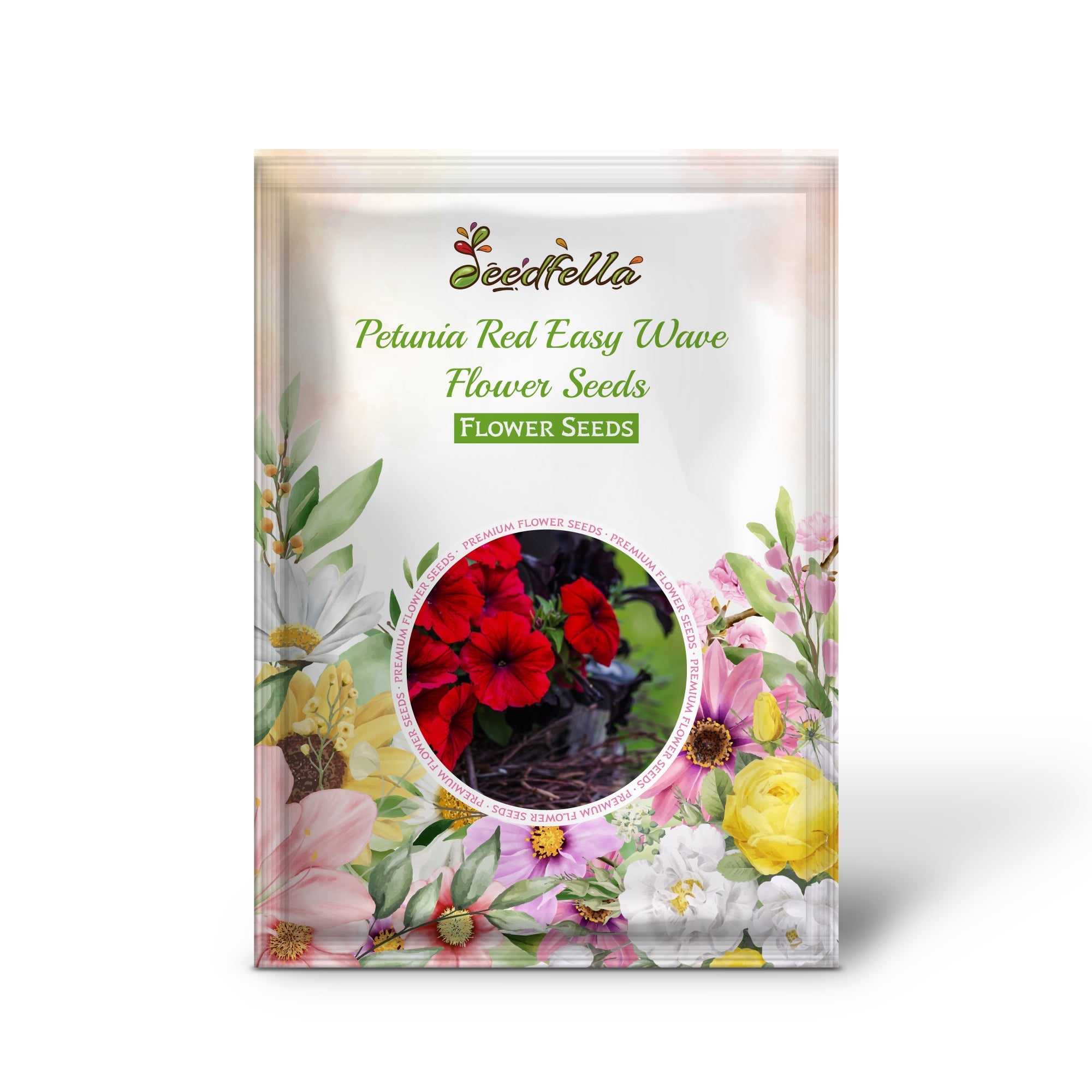 Petunia Red Easy Wave Flower Seeds for Planting - Vibrant Annual Blooms
