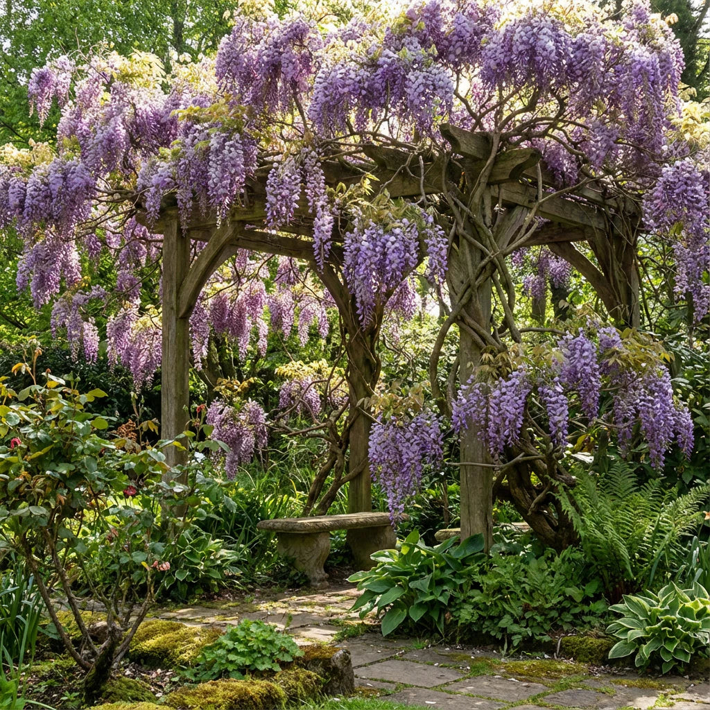Wisteria Tree Seeds Mixed growing as an ornamental landscape tree with attractive seasonal foliage and blooms