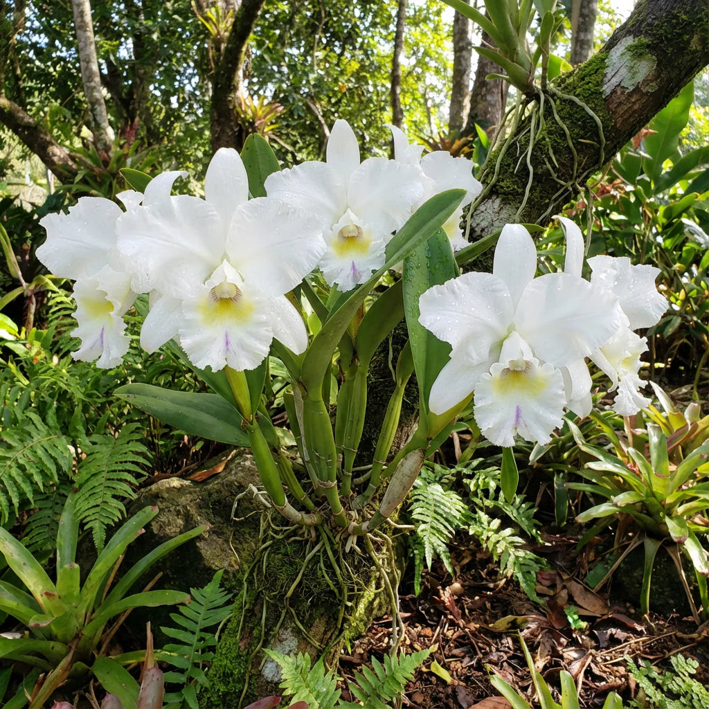 White Cattleya Flower seeds for Planting - Fragrant Blossoms, Heirloom & GMO Free Seeds for Home Garden