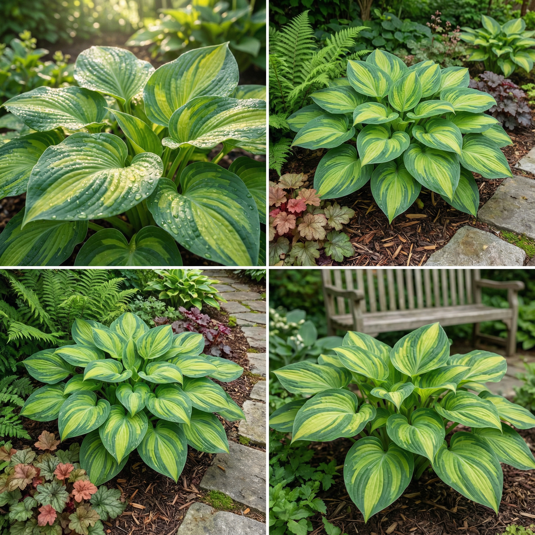Evergrowseeds Hosta seeds for planting, heirloom non-GMO perennial shade plant with lush foliage, shown in realistic seed packet image.