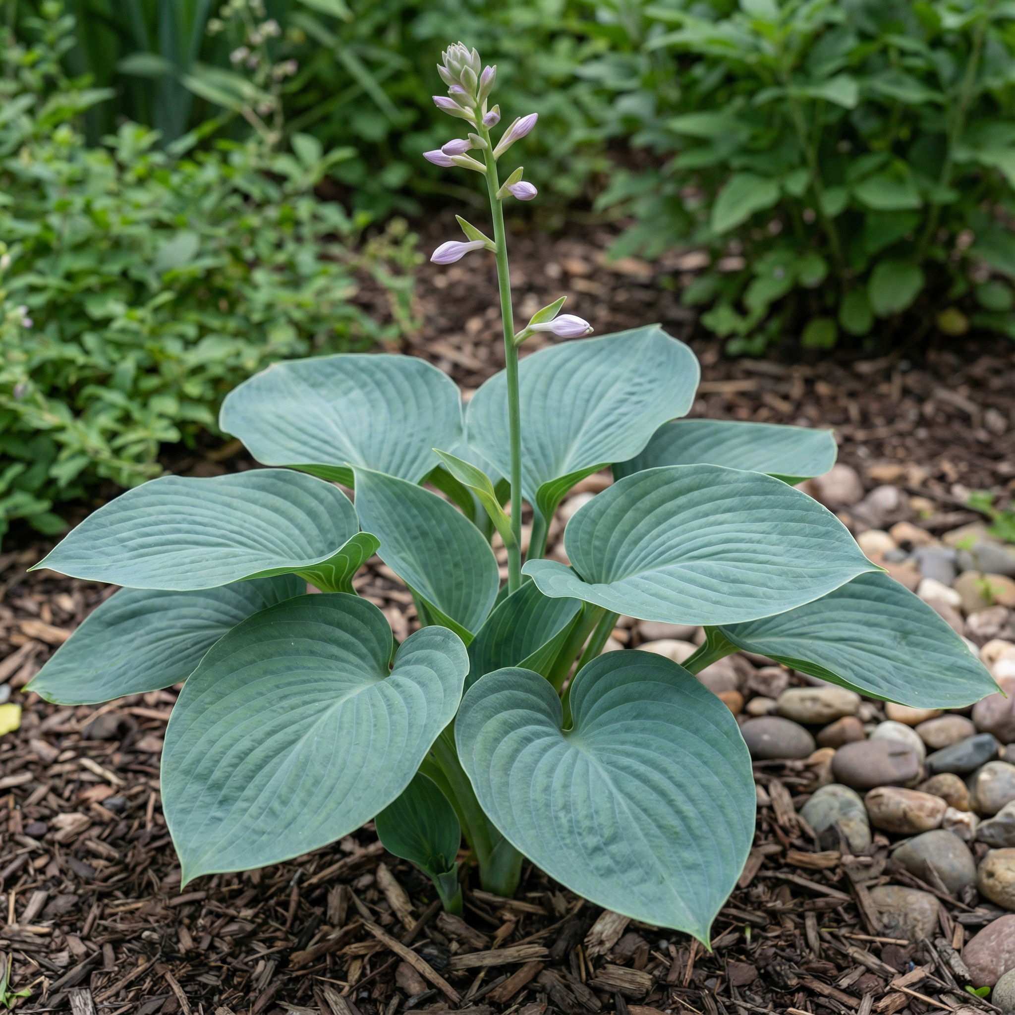 Evergrowseeds Hosta seeds for planting, heirloom non-GMO perennial shade plant with lush green foliage, ready for garden growth.