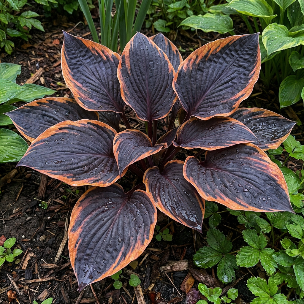 Hosta seeds for planting, heirloom non-GMO perennial shade plant with lush green foliage, from Evergrowseeds.